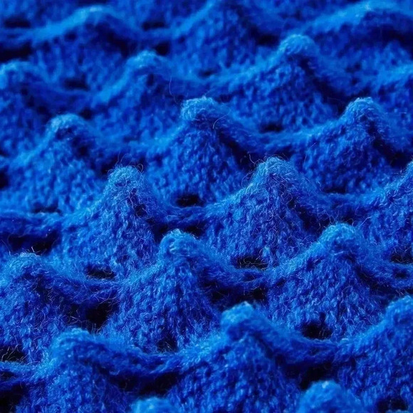 Pointelle Knit Sweater Blue - Picture 5 of 7